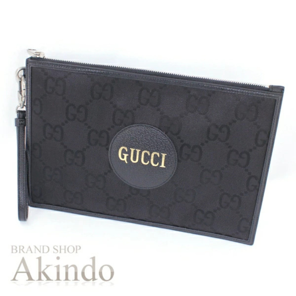 Gucci Bag Clutch Black GG Leather Handle Off The Grid Clutch Shoulder